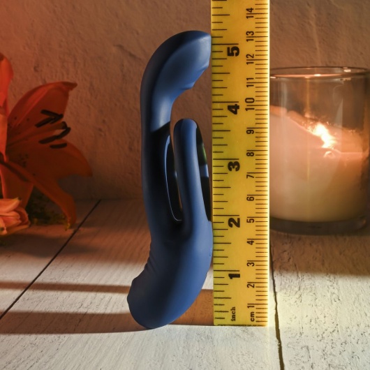 Синее эрекционное виброкольцо с двойным подхватом мошонки Ring Around The Rosy - Zero Tolerance - в Пушкино купить с доставкой