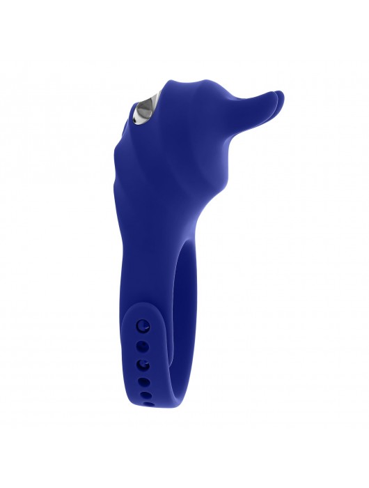 Синее эрекционное виброкольцо с клиторальной подушечкой и пультом ДУ Adjustable Fun Ring - Zero Tolerance - в Пушкино купить с доставкой