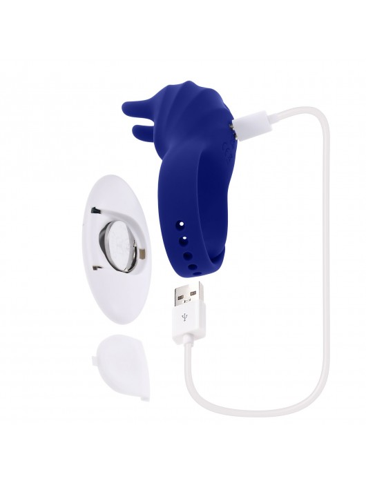 Синее эрекционное виброкольцо с клиторальной подушечкой и пультом ДУ Adjustable Fun Ring - Zero Tolerance - в Пушкино купить с доставкой