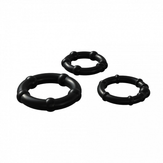 Набор из 3 черных эрекционных колец Babooom Ring Set - Adrien Lastic - в Пушкино купить с доставкой