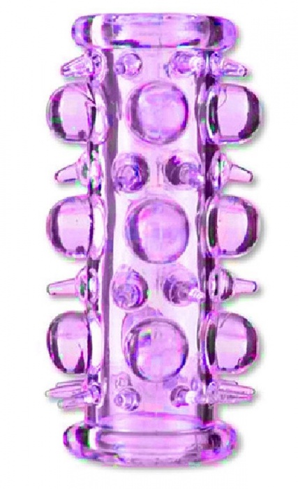 Фиолетовая насадка на пенис с шипами и шишечками - Boys of Toys - в Пушкино купить с доставкой