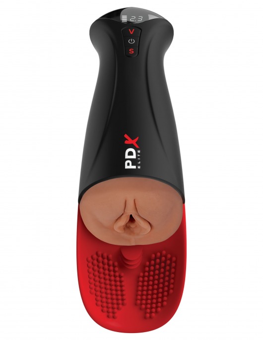 Мастурбатор-вагина в колбе с вибрацией Fuck-O-Matic Pro XL - Pipedream - в Пушкино купить с доставкой