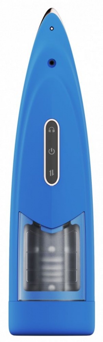 Синий мастурбатор с ротацией и аудиосопровождением - Secwell - в Пушкино купить с доставкой