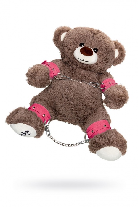 Бондажный набор: бурый мишка с розовыми оковами и наручниками - Pecado - купить с доставкой в Пушкино