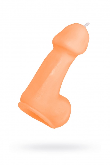 Оранжевая свеча в форме пениса - 47 гр. - Pecado - купить с доставкой в Пушкино