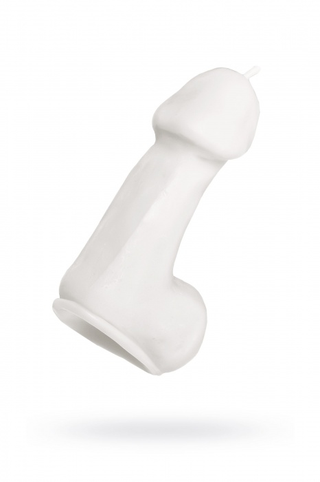 Белая свеча в форме пениса - 47 гр. - Pecado - купить с доставкой в Пушкино