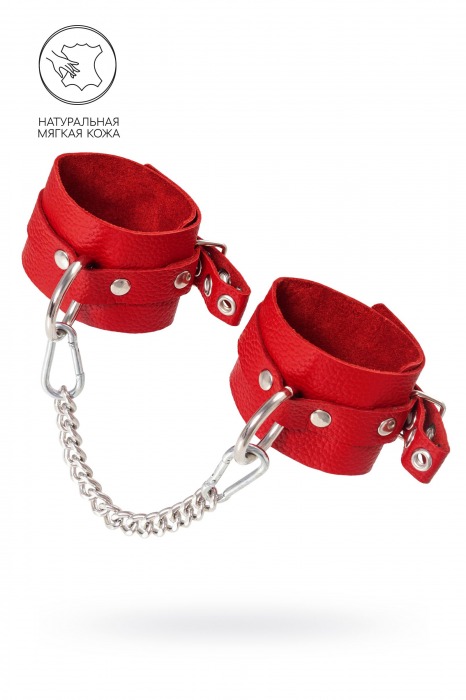 Красные мягкие кожаные оковы с люверсами - Pecado - купить с доставкой в Пушкино