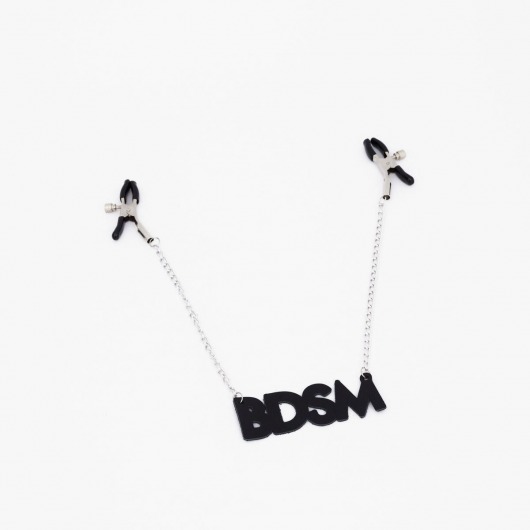 Зажимы на соски с кожаной подвеской BDSM - Crazy Handmade - купить с доставкой в Пушкино