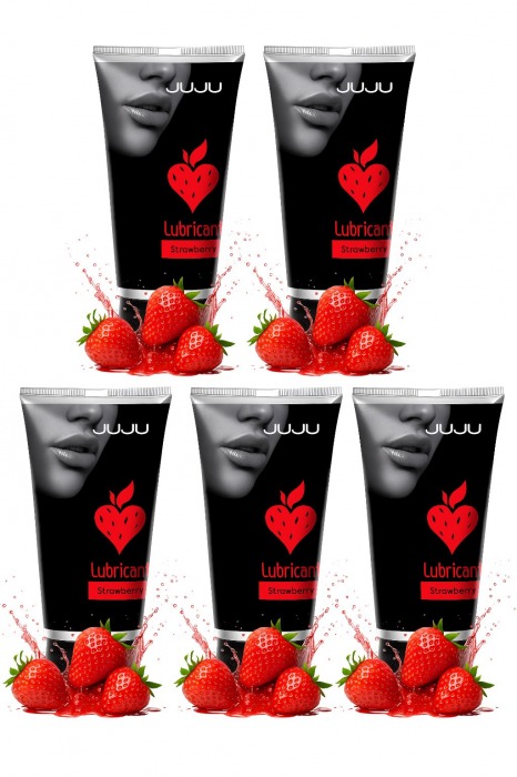 Набор из 5 съедобных лубрикантов JUJU со вкусом клубники - JuJu - купить с доставкой в Пушкино
