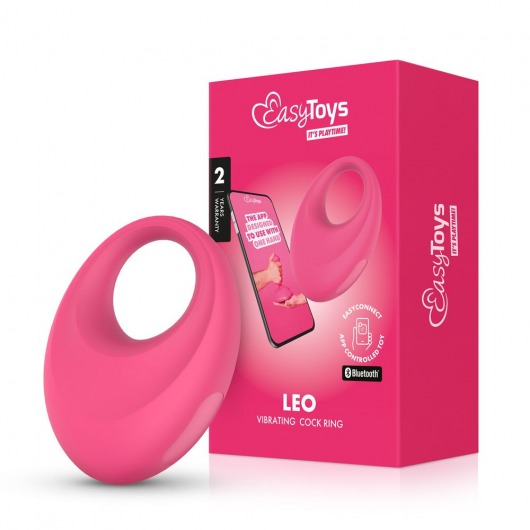 Розовое интерактивное эрекционное виброкольцо Leo - Easy toys - в Пушкино купить с доставкой