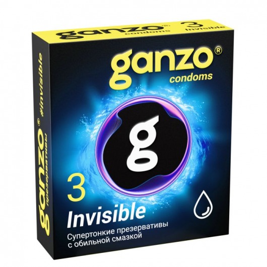 Супертонкие презервативы Ganzo Invisible - 3 шт. - Ganzo - купить с доставкой в Пушкино
