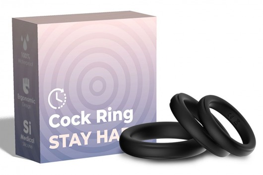 Набор из 3 черных эрекционных колец Stay Hard - Boys of Toys - в Пушкино купить с доставкой