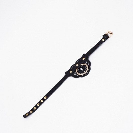 Черный чокер с клепками и золотистой фурнитурой - Crazy Handmade - купить с доставкой в Пушкино