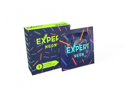 Светящиеся в темноте презервативы Expert Neon - 3 шт. - Expert - купить с доставкой в Пушкино