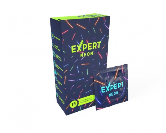 Светящиеся в темноте презервативы Expert Neon - 15 шт. - Expert - купить с доставкой в Пушкино