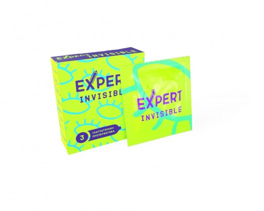 Ультратонкие презервативы Expert Invisible - 3 шт. - Expert - купить с доставкой в Пушкино