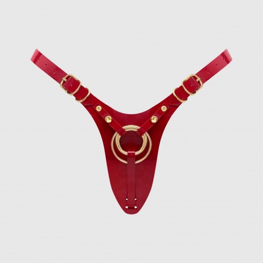 Красный пояс для фиксации насадок Strap-On-Me Leatherette Harness Fabulous - Strap-on-me - купить с доставкой в Пушкино
