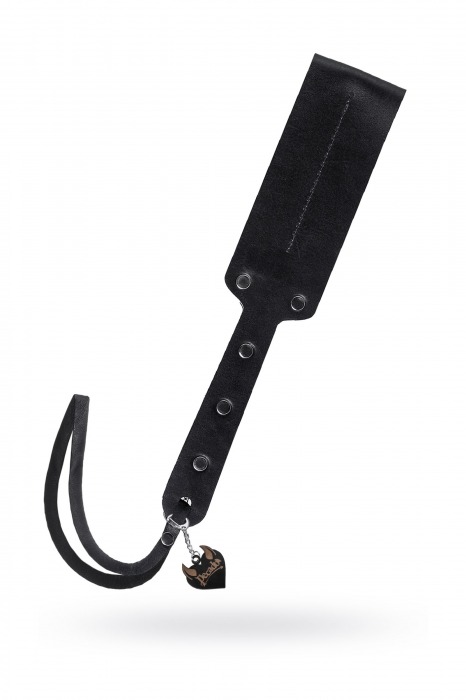 Черный кожаный пэддл - 32 см. - Pecado - купить с доставкой в Пушкино