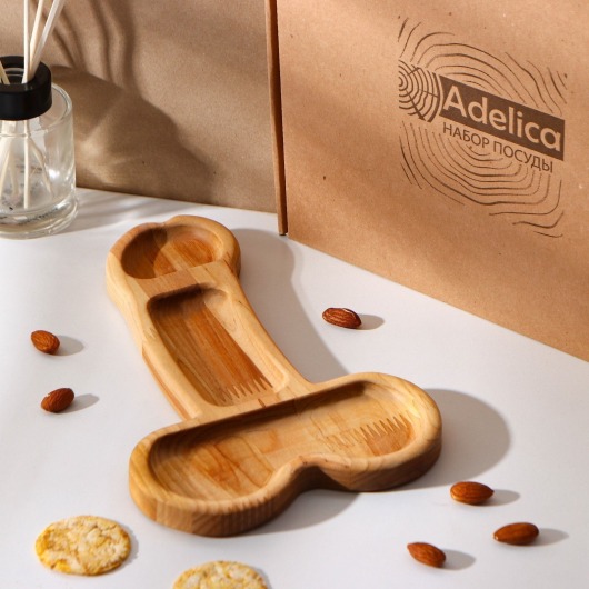 Деревянное блюдо для подачи в форме члена (25 х 16,5 х 1,7 см) - Сима-Ленд - купить с доставкой в Пушкино