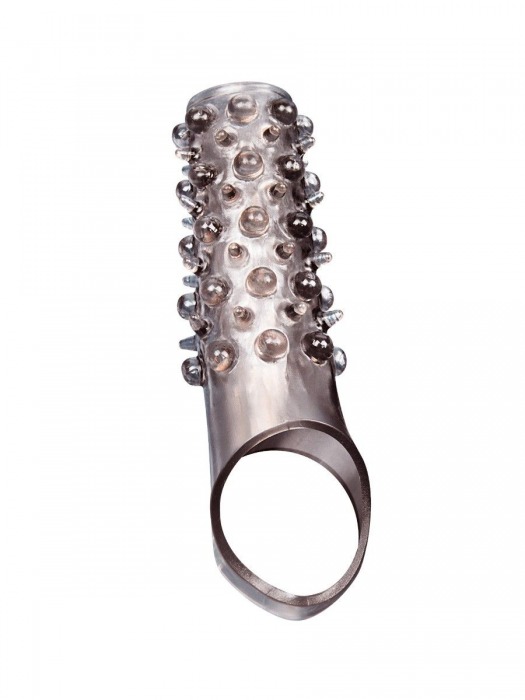 Дымчатая насадка на пенис с шипами и выпуклостями - 12 см. - Sex Expert - в Пушкино купить с доставкой