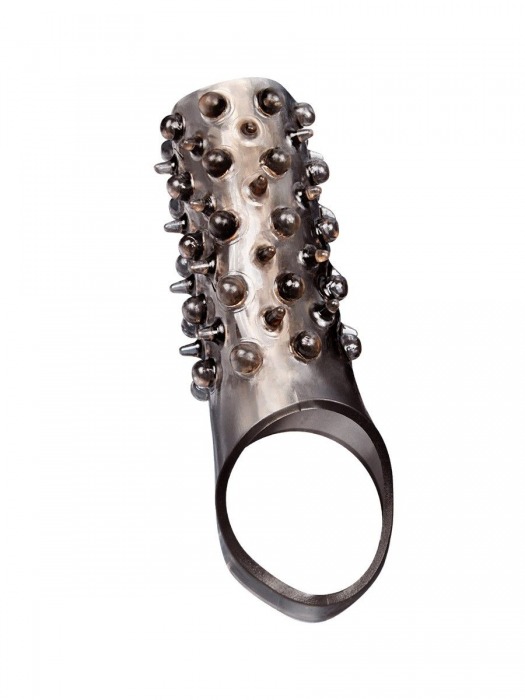 Дымчатая насадка на пенис с шипами и выпуклостями - 12,5 см. - Sex Expert - в Пушкино купить с доставкой