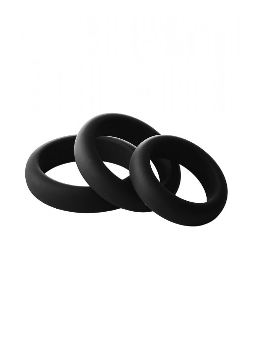 Набор из 3 черных эрекционных колец Smooth Silicone Cockring Pack - Dream Toys - в Пушкино купить с доставкой