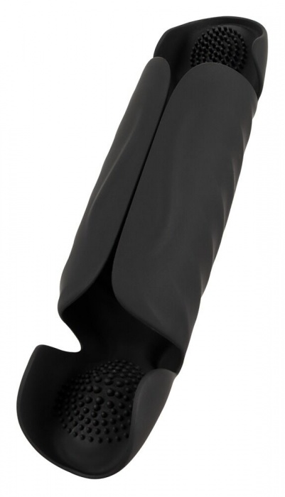 Черный вибромастурбатор с трехточечной стимуляцией Penis Trainer with 3 Point Stimulation - Orion - в Пушкино купить с доставкой