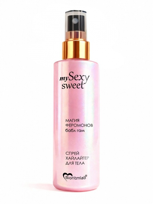 Спрей хайлайтер для тела Sexy Sweet с ароматом бабл-гам, шиммером и феромонами - 200 мл. -  - Магазин феромонов в Пушкино