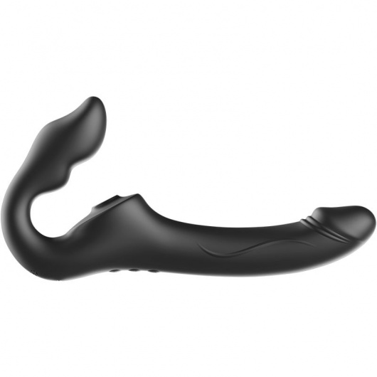 Черный безремневой страпон с 3 моторами - Ibiza - купить с доставкой в Пушкино