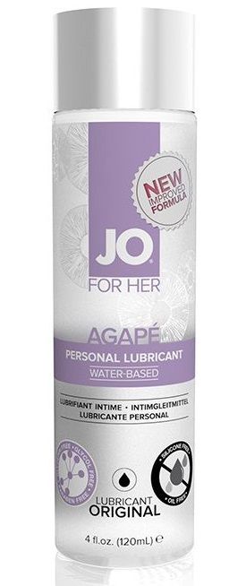 Женский лубрикант на водной основе JO AGAPE LUBRICANT ORIGINAL - 120 мл. - System JO - купить с доставкой в Пушкино