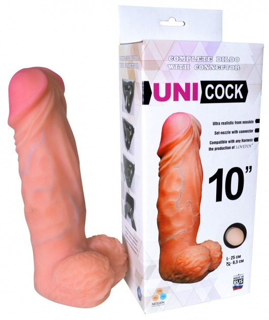 Фаллическая насадка Харнесс UNICOCK 10  - 25 см. - LOVETOY (А-Полимер) - купить с доставкой в Пушкино