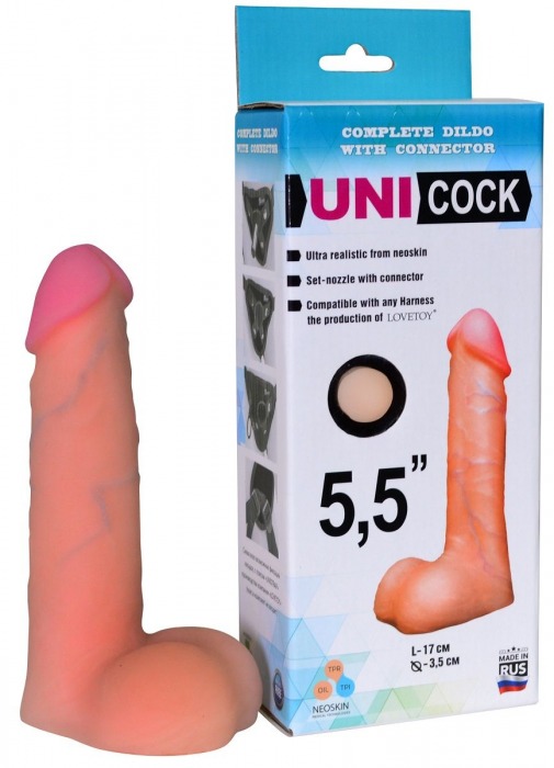 Фаллическая насадка Харнесс UNICOCK 5,5  - 17 см. - LOVETOY (А-Полимер) - купить с доставкой в Пушкино
