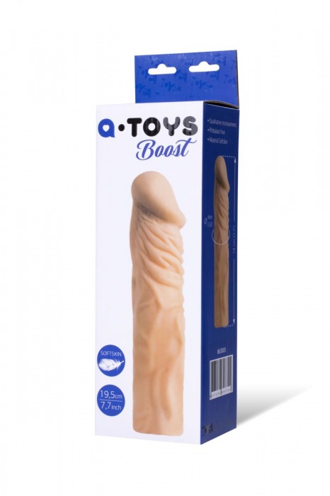 Насадка с ярко выраженной головкой и рельефным стволом - 19 см. - A-toys - в Пушкино купить с доставкой