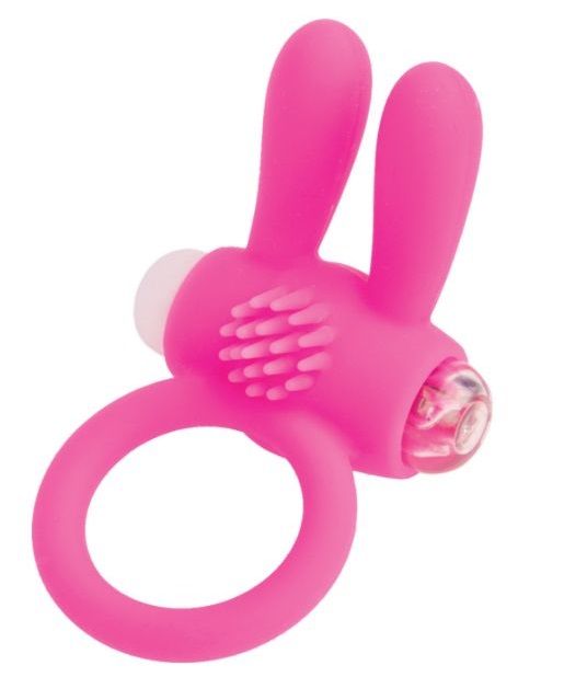 Розовое эрекционное виброкольцо A-toys с ушками - A-toys - в Пушкино купить с доставкой