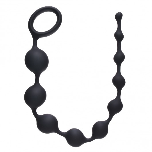 Чёрная анальная цепочка Long Pleasure Chain - 35 см. - Lola Games