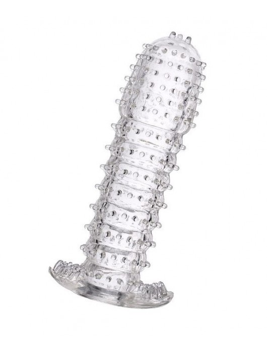 Гелевая прозрачная насадка c шипами - 12 см. - Toyfa Basic - в Пушкино купить с доставкой