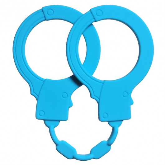 Голубые силиконовые наручники Stretchy Cuffs Turquoise - Lola Games - купить с доставкой в Пушкино