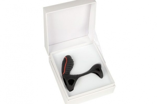 Чёрная насадка на фаллос Gladiator + LRS  с трехкнопочным пультом управления - Adrien Lastic - в Пушкино купить с доставкой