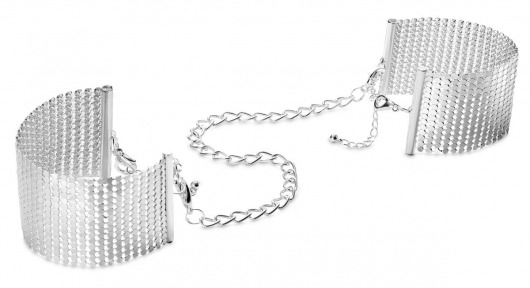 Серебристые наручники-браслеты Desir Metallique Handcuffs - Bijoux Indiscrets - купить с доставкой в Пушкино