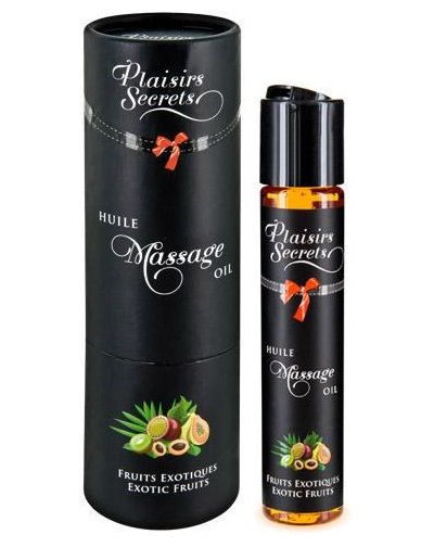 Массажное масло с ароматом экзотических фруктов Huile de Massage Gourmande Fruits Exotiques - 59 мл. - Plaisir Secret - купить с доставкой в Пушкино