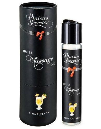 Массажное масло с ароматом пина колады Huile de Massage Gourmande Pina Colada - 59 мл. - Plaisir Secret - купить с доставкой в Пушкино