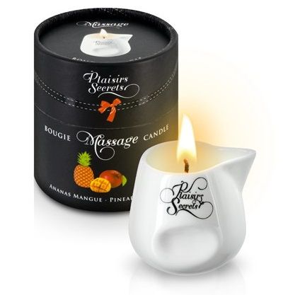 Массажная свеча с ароматом манго и ананаса Bougie de Massage Ananas Mangue - 80 мл. - Plaisir Secret - купить с доставкой в Пушкино