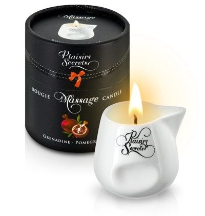 Массажная свеча с ароматом граната Bougie de Massage Gourmande Grenadine - 80 мл. - Plaisir Secret - купить с доставкой в Пушкино