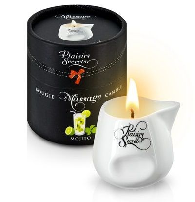 Массажная свеча с ароматом мохито Bougie de Massage Mojito - 80 мл. - Plaisir Secret - купить с доставкой в Пушкино