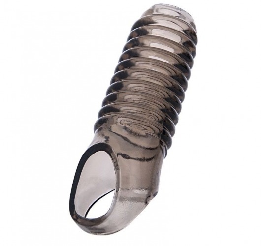 Дымчатая насадка с рёбрышками и подхватом мошонки ToyFa XLover - 12,5 см. - ToyFa - в Пушкино купить с доставкой