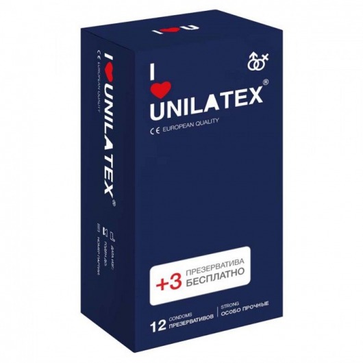 Ультрапрочные презервативы Unilatex Extra Strong - 12 шт. + 3 шт. в подарок - Unilatex - купить с доставкой в Пушкино