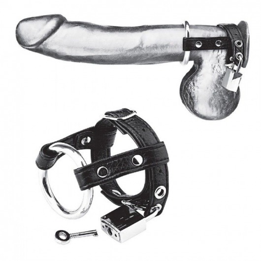 Утяжка на пенис на замочке Duo Cock And Ball Lock - BlueLine - купить с доставкой в Пушкино
