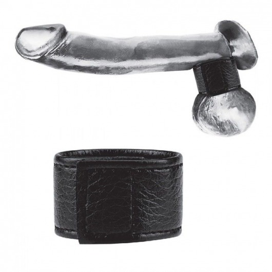 Чёрная утяжка на мошонку 1  Velcro Ball Stretcher - BlueLine - купить с доставкой в Пушкино