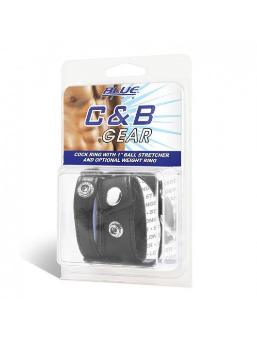 Утяжка для мошонки и пениса Cock Ring With 1  Ball Stretcher And Optional Weight Ring - BlueLine - купить с доставкой в Пушкино
