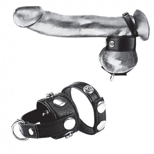 Утяжка для мошонки и пениса Cock Ring With 1  Ball Stretcher And Optional Weight Ring - BlueLine - купить с доставкой в Пушкино